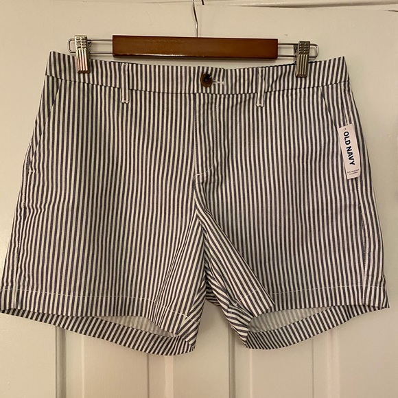 Navy Blue& White Stripped Everyday Short - Picture 2 of 7